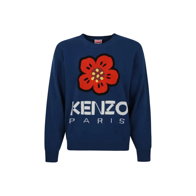 KENZO Boke Flower Intarsia Knitted Crewneck Jumper-0