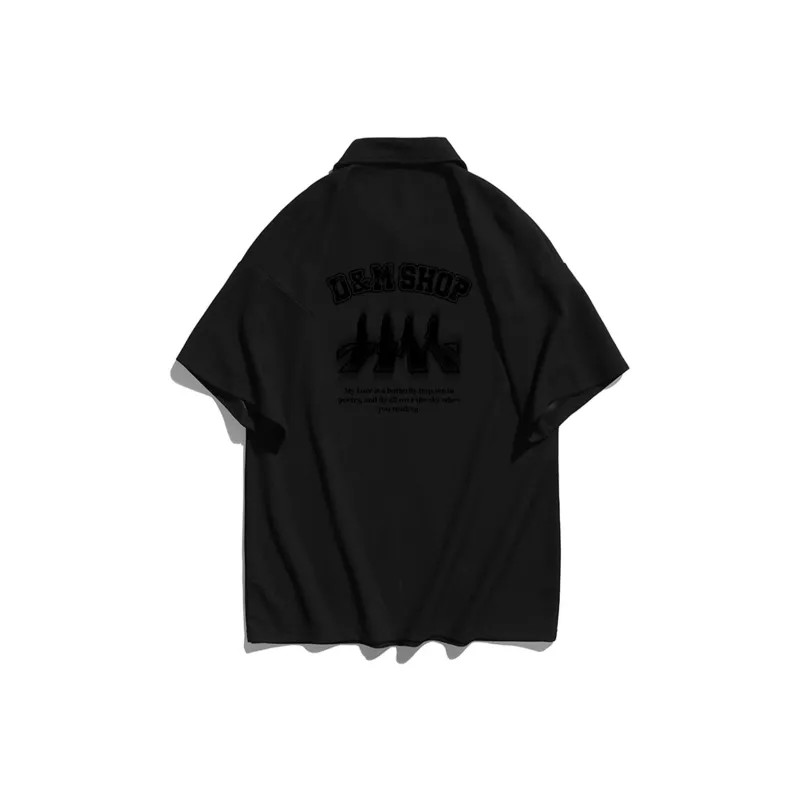 D&W Polo Shirts Unisex Black-0