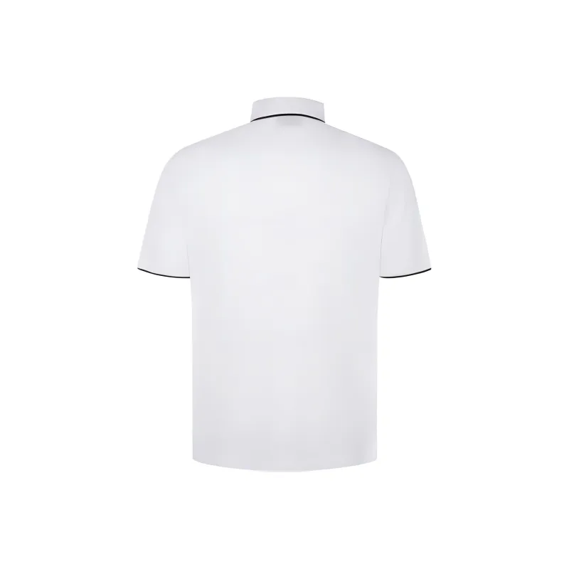 EMPORIO ARMANI Stretch Piqué Polo Shirt With Micro Eagle Embroidery-1