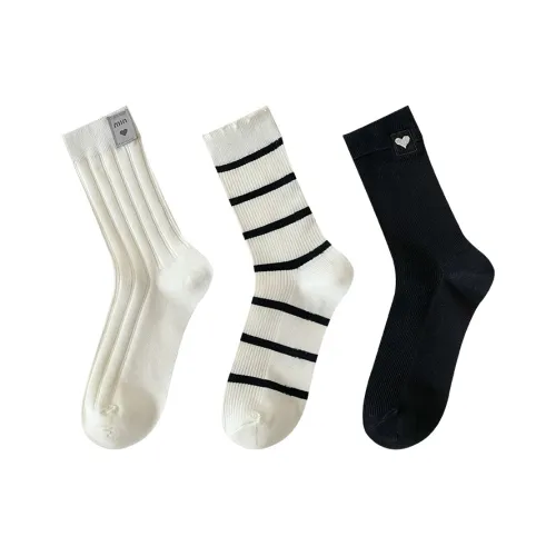 MIIOW Mid Calf Socks Women's 3 Pack