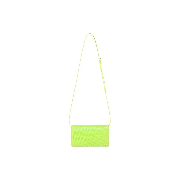 Balenciaga Car Calfskin Card Clip Wallets Men's Neon Green-3
