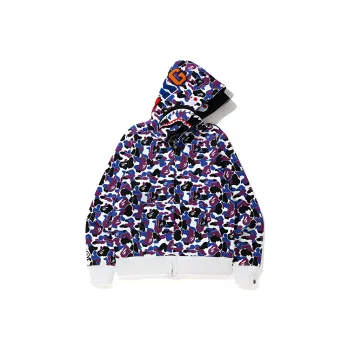 A BATHING APE Hong Kong 15th Anniversary Tiger Shark Half Full Zip Hoodie