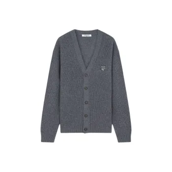 Maison Kitsune Bold Fox Head Patch Knitted Cardigan