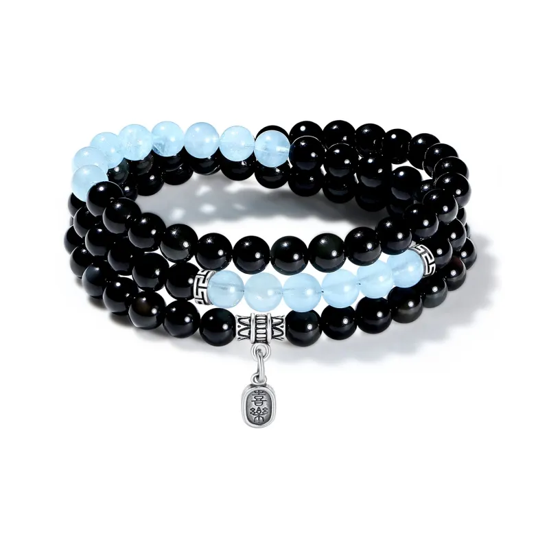 PUTUOSHANWENCHUANG Obsidian Jade Bracelets Unisex-5