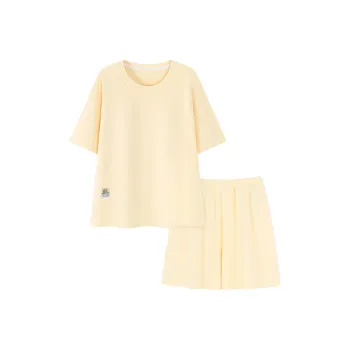 Urban Beauty Pajama Set Fashion Minimalist Style Comfortable Skin Friendly Women's 2 Piece Set Light Yellow