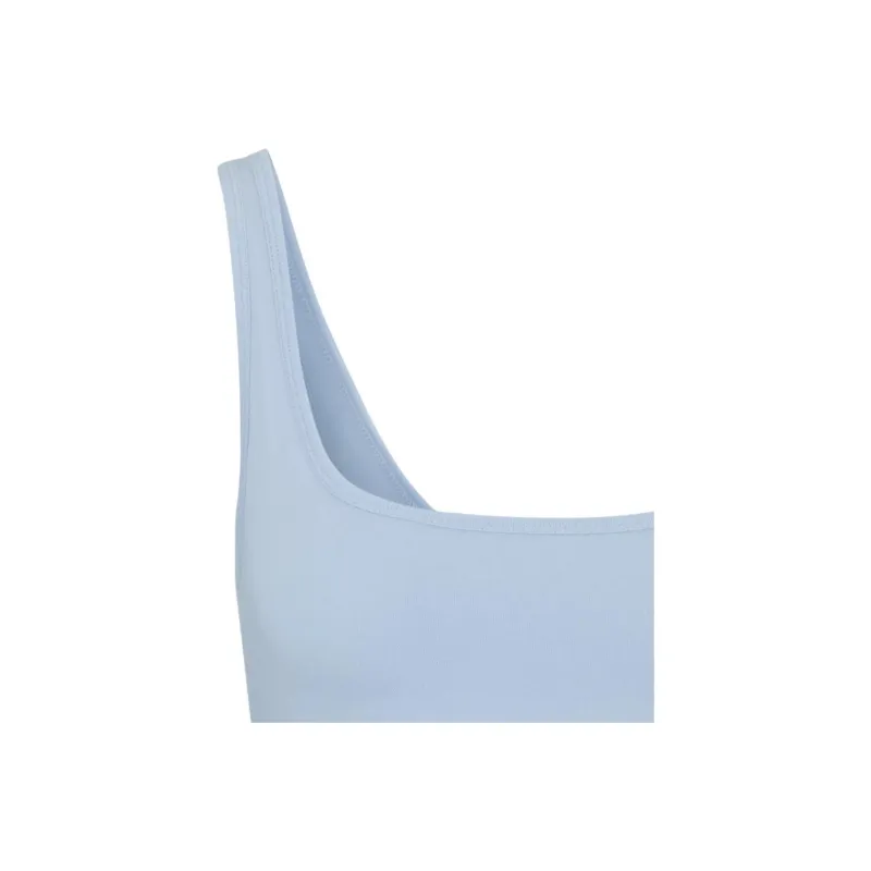 HUGO BOSS Stretch-Cotton Bralette With Contrast Logo Band Bra Women's Light Blue-1
