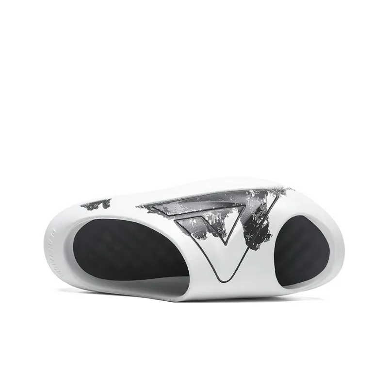PEAK Slip Resistant Abrasion Resistant Cushioning Slide Slippers Men's White Gray-3
