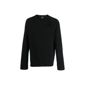 A.P.C Logo Embroidered Knitted Jumper