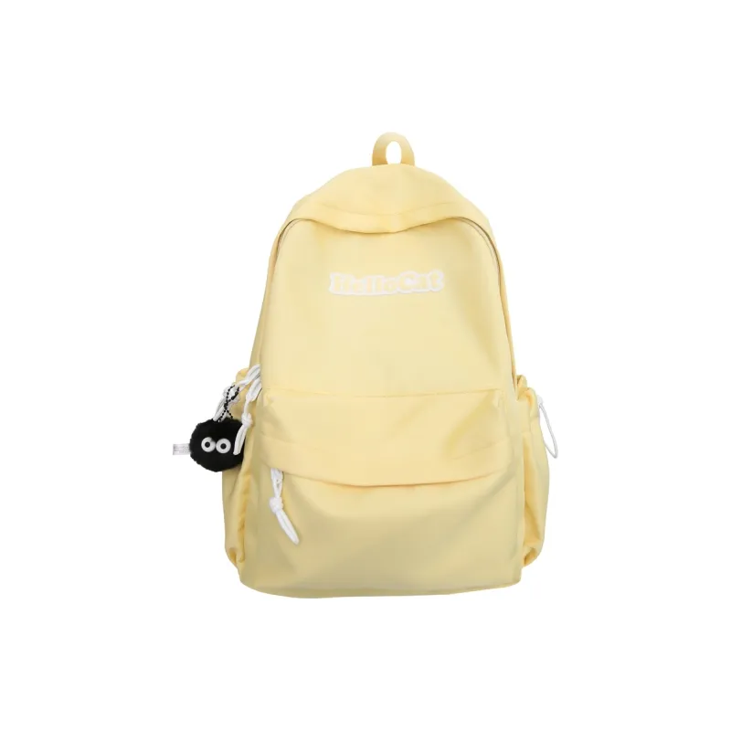 Single Warehouse Nylon Backpack Unisex Ecru/Yellow/Gray/Black-6