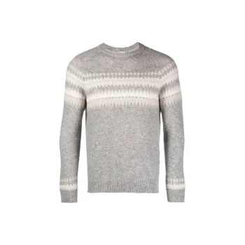 Eleventy Turtleneck Cashmere-blend Intarsia Jumper
