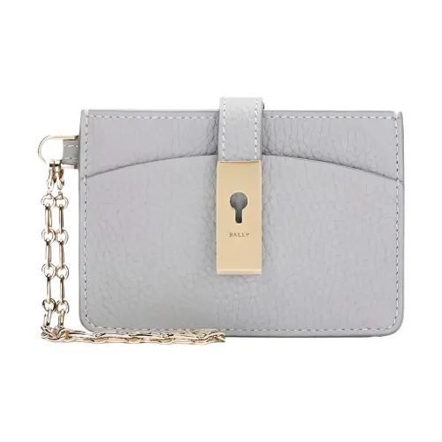 BALLY Ava Cow Leather Card Holder Women's Light Blue
