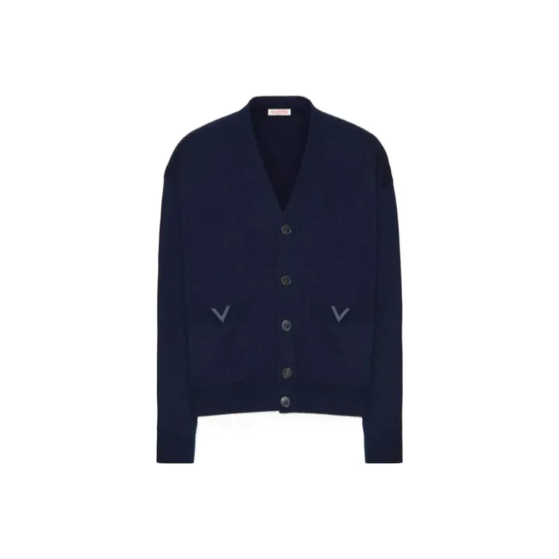 Valentino V Neck Straight Hem Cardigan-0