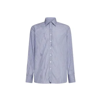 METROCITY Long Sleeved Striped Shirt