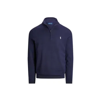 Polo Ralph Lauren FW23 Half Turtleneck Fitted Long Sleeved Knitwear Men's Marine Blue