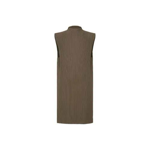 Homme Plissé Issey Miyake Monthly Color April Tank Tops Men's Dark Khaki
