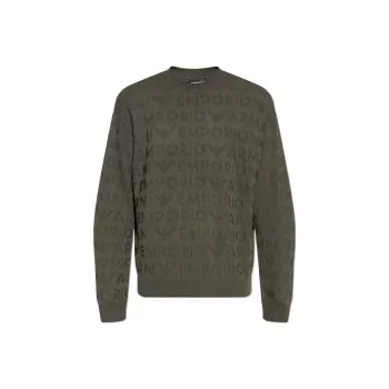 EMPORIO ARMANI Logo Jacquard Crewneck Jumper