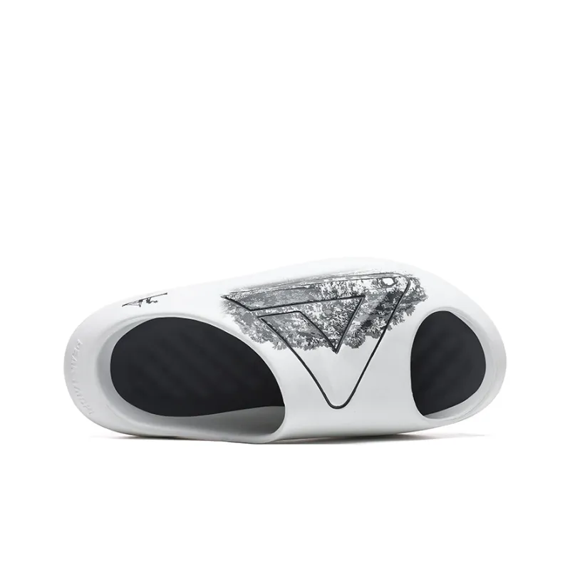 PEAK Slip Resistant Abrasion Resistant Cushioning Slide Slippers Men's White Gray-3