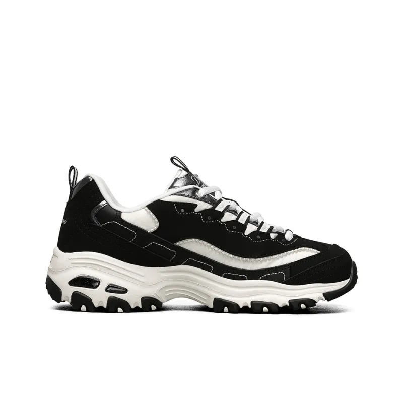 Skechers D Lites 1.0 Low Chunky Shoes Black Women's-1