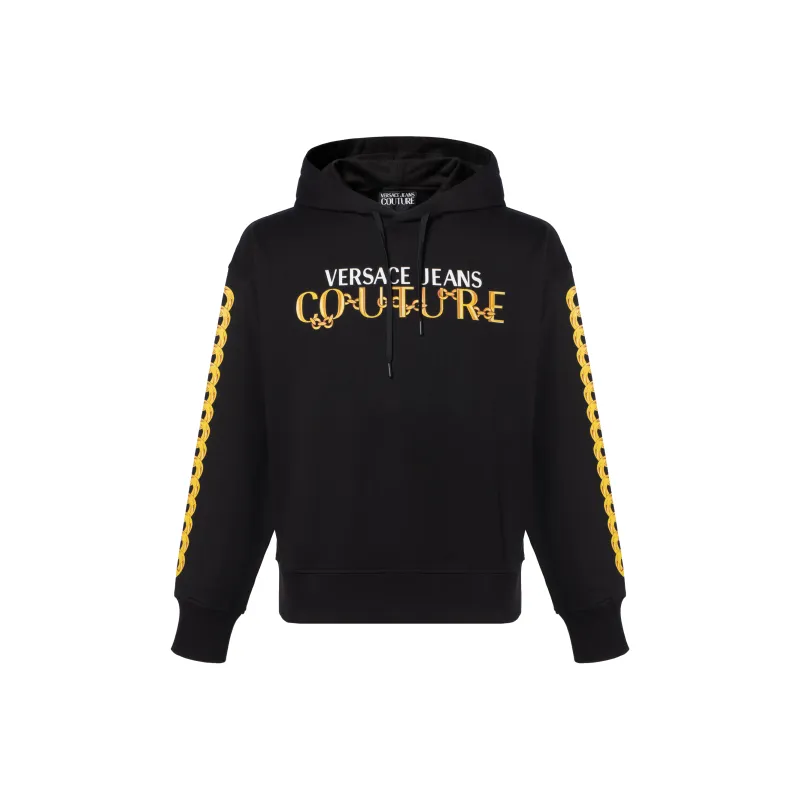 VERSACE JEANS Logo print Cotton Hoodie-0