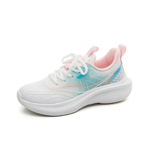 HUANQIU Slip Resistant, Abrasion Resistant, Breathable Low Top Running Shoes Women's White Pink Green