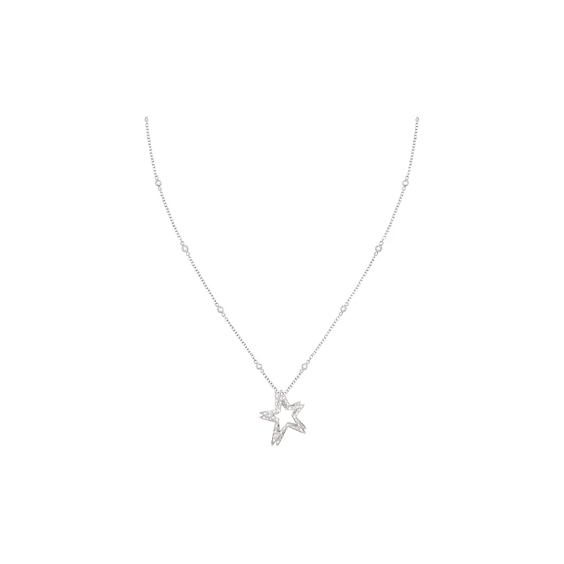GIORGIO ARMANI 18K White-gold Diamond Firmamento Necklace-0