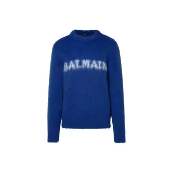 BALMAIN Retro Brushed Crewneck Jumper