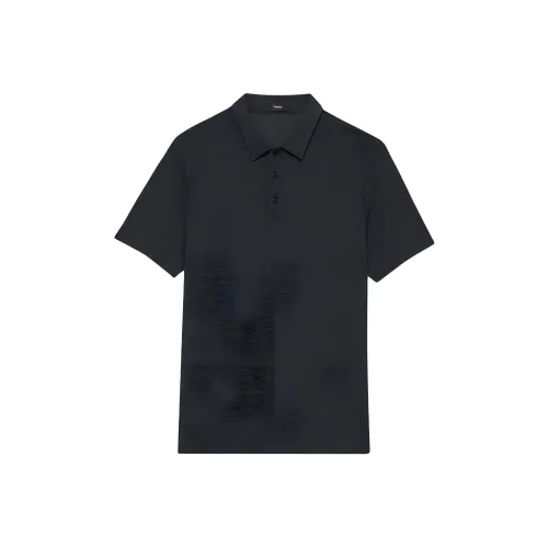 THEORY Bron Short Sleeved Knitted Polo Shirt