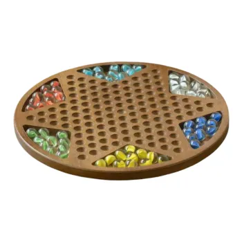 Lezhi By Me Wooden Marble Checkers Ceramic Bead Board Games