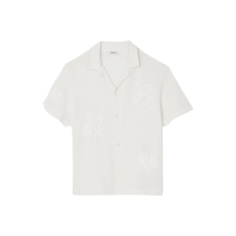 Sandro Floral appliqué Crochet Shirt-0