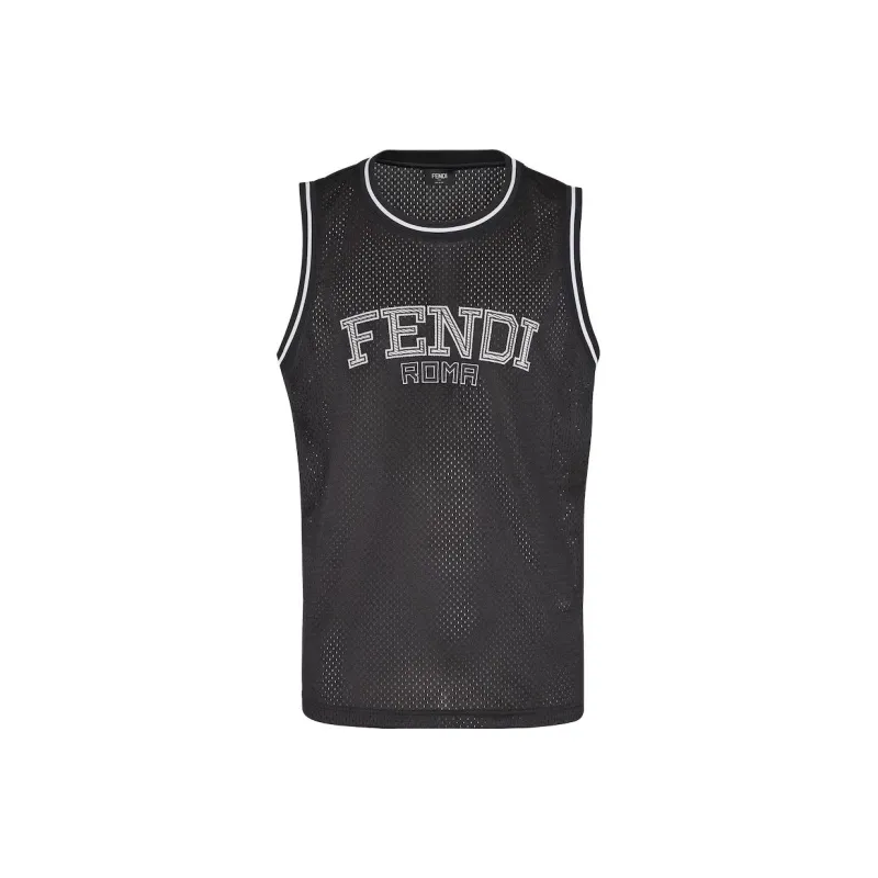 FENDI Logo embroidered Tank Top-0