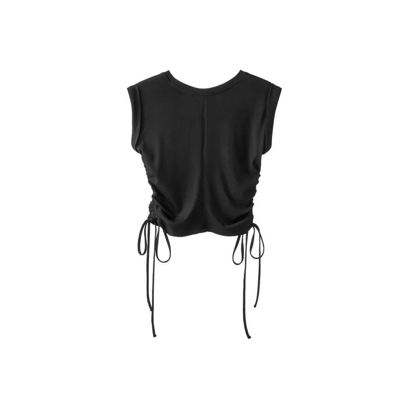 Fstudio Korean Style Minimalist High Rise Slimming Shirring Sleeveless T Shirt Women's-2