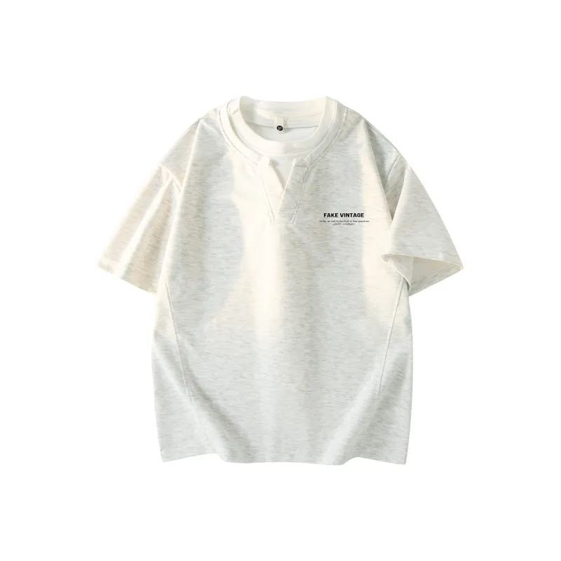 FAKE VINTAGE T Shirt Unisex Light Gray-0