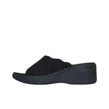Skechers Pier Lite Foam Sole Quiet Abrasion Resistant Antibacterial Cushioning Slide Slippers Women's Black