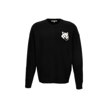 Maison Kitsune Fox Intarsia Knit Crewneck Jumper