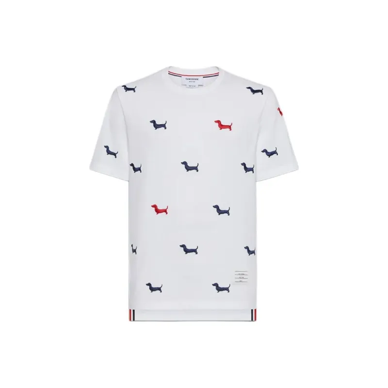 THOM BROWNE Dog Embroidered Crewneck T Shirt-0