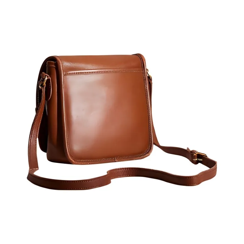 COACH Companion Glove Tanning Flap Bag Shoulder Bag Crossbody Bag Small Size Women's Red Brown-1