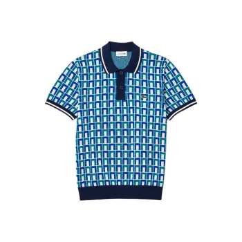 LACOSTE Geometric pattern Print Polo Shirt