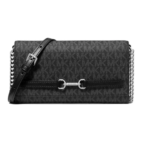 MICHAEL KORS Canvas Crossbody Bag Large Size Women's Black