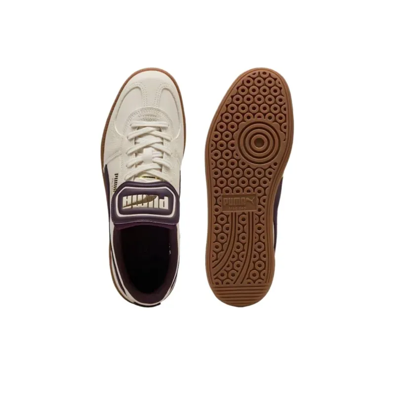 PUMA Palermo Anti Slip Wear Resistant Low Top Skateboard Shoes Unisex Beige Purple-3