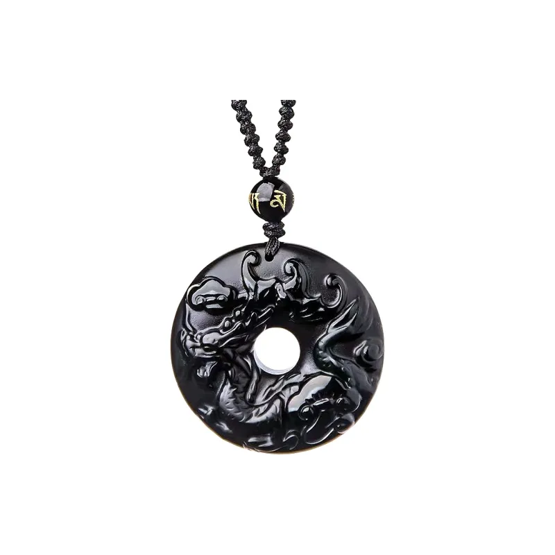Lingxiang Yurun Obsidian Necklaces Unisex-7