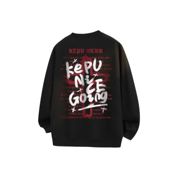 Kepu Fleece Lined Crew Neck Sweatshirt Unisex