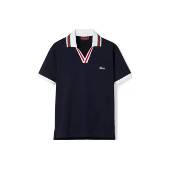 GUCCI Cotton Piquet Polo Shirt Polo Shirt Men's Dark Blue