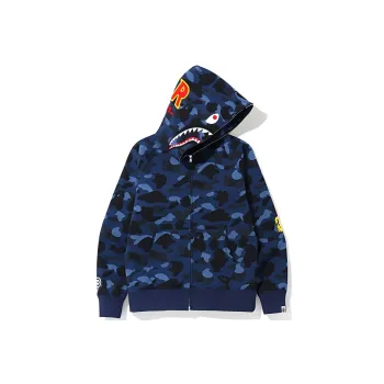 A BATHING APE Color Camo Ponr Shark Full Zip Hoodie