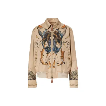 Burberry Marine Sketch Print Harrington Jacket