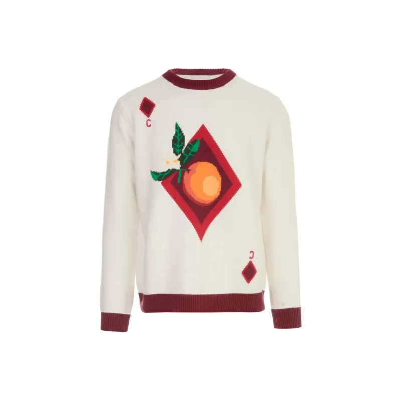 CASABLANCA Orange Card Intarsia Sweater-0