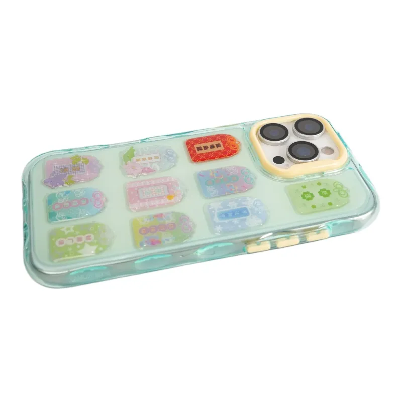 Wei Xin Acrylic Material 3D Effect Amulet Sticker Phone Cases Compatible With IPhone 16/15 Pro Max/Apple 13/14 Pro/Max-4