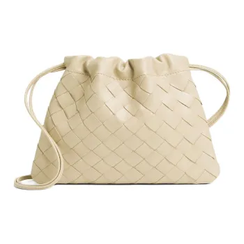 Bottega Veneta Dustbag Cow Leather Shoulder Bag Small Size Women's Sea Salt Color