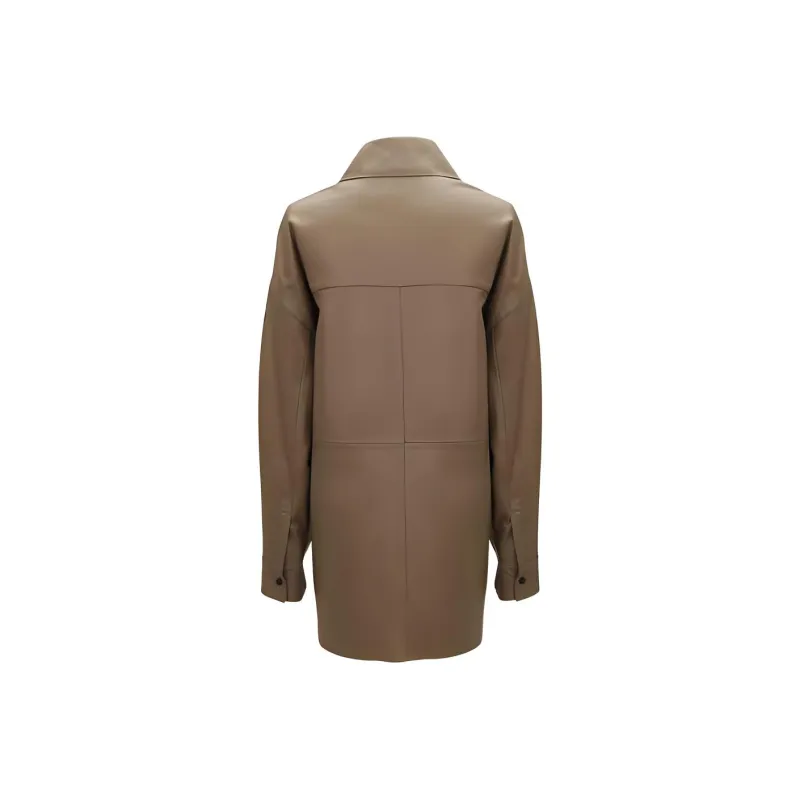 WEEKEND MaxMara Leather Jackets Women's Coffee-1