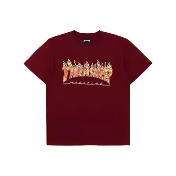 Thrasher T-Shirt Japan Version Unisex Burgundy