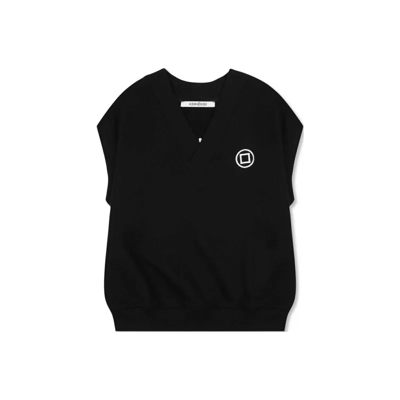 KIMHEKIM SLEEVELESS SWEATSHIRT Tank Top Unisex BLACK/Black-0